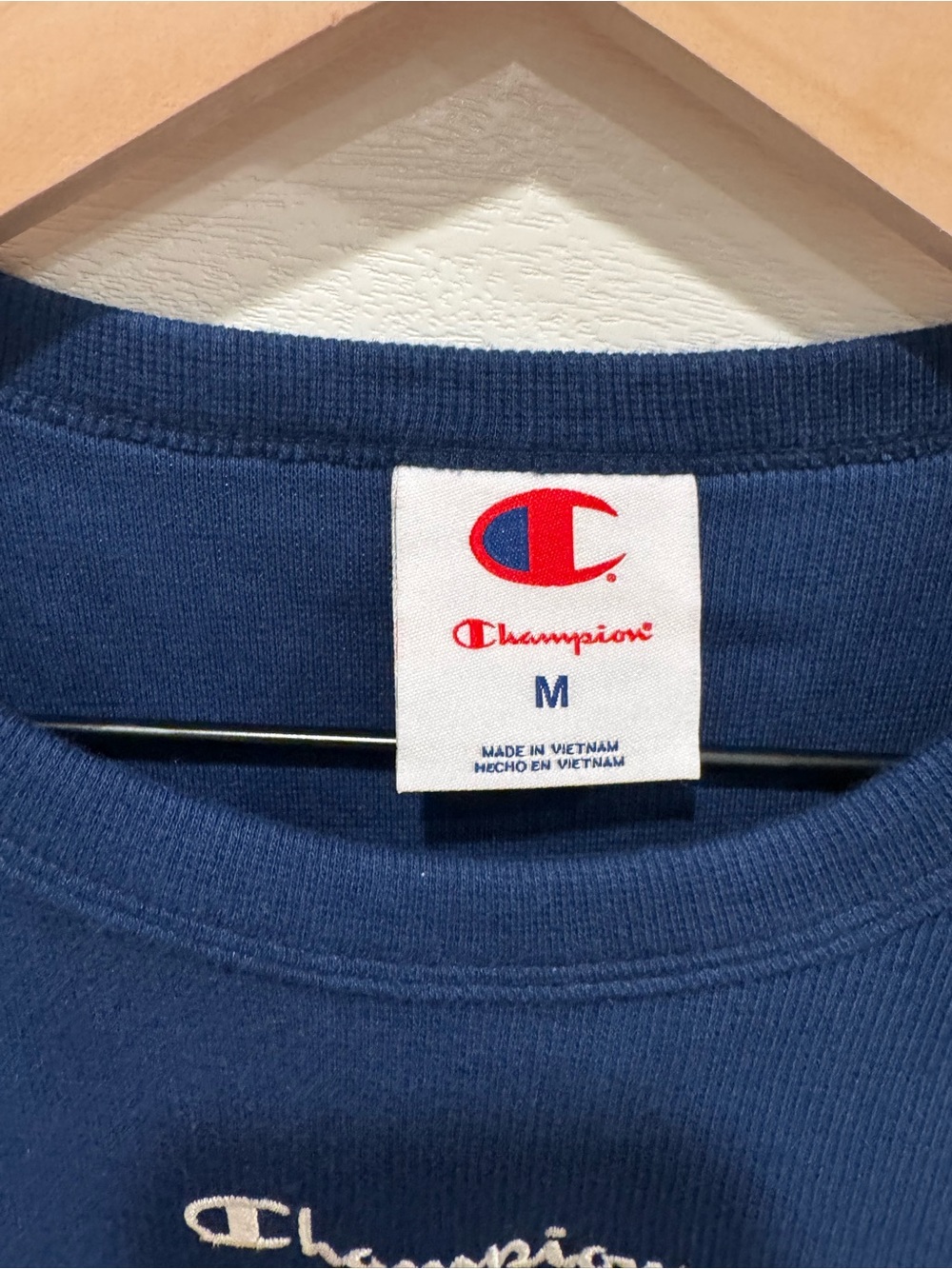 Champion Navy Ribbed Racer Tank with Center Logo - Picture 2 of 3